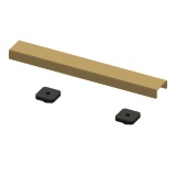Product cut out image of the Abacus Elements Linear 300mm Brushed Brass Waste Cover Plate